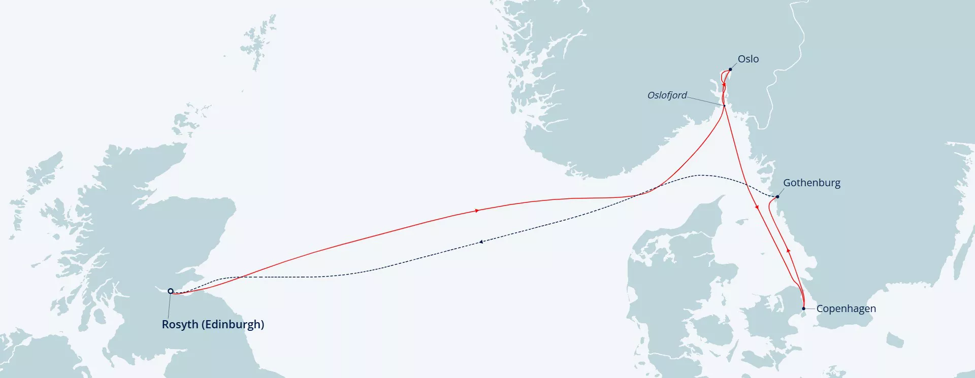Itinerary map for Capitals & Cultures of Scandinavia